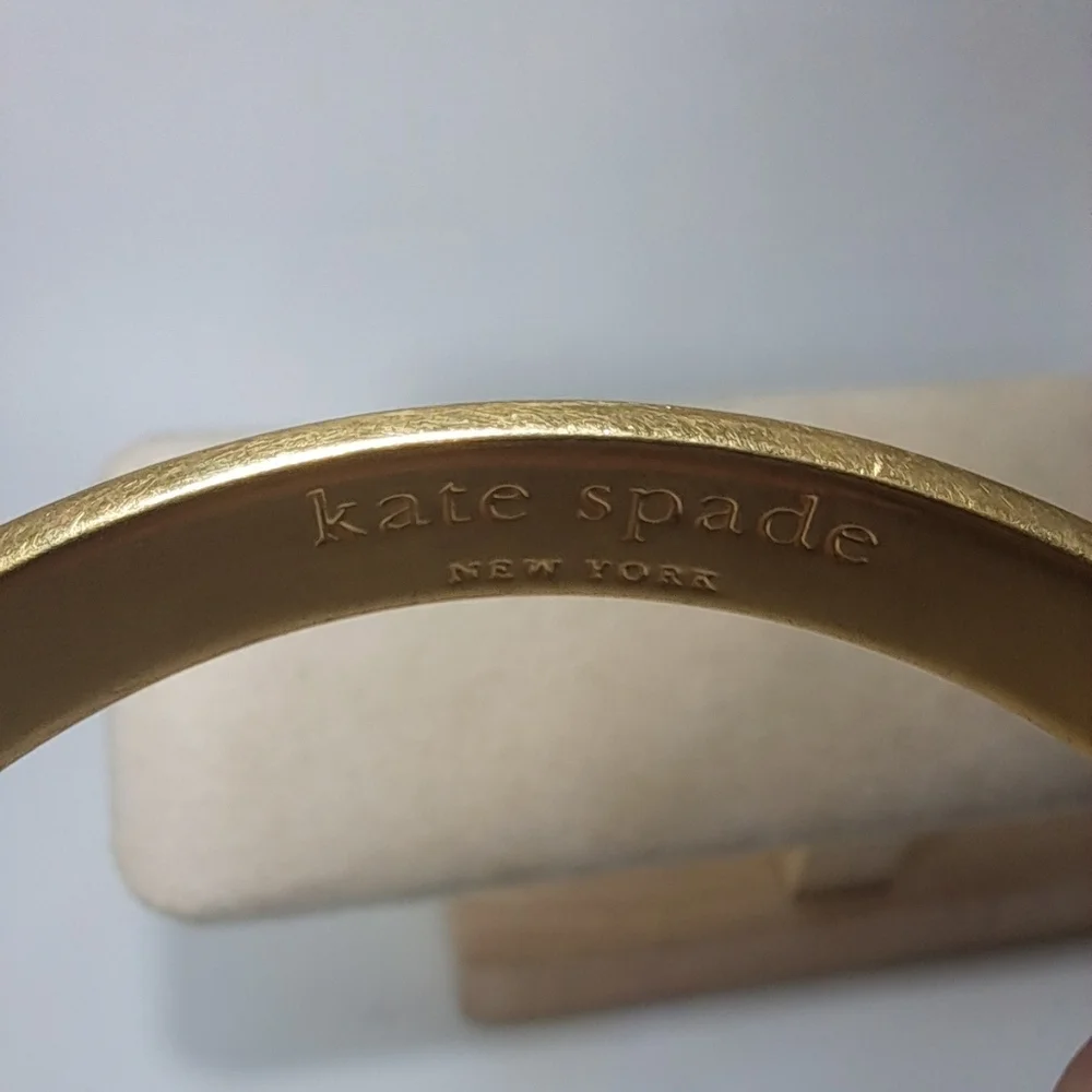 Kate Spade NY On The Dot Gold Tone Bangle Bracelet - Picture 7 of 9